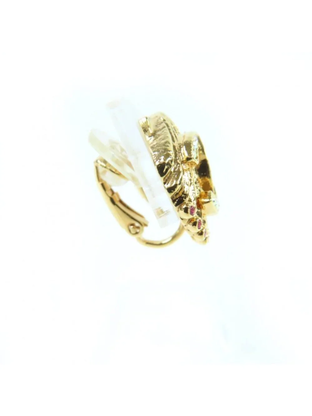 Chanel CC Logo Rhinestone Shell Earring
